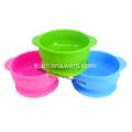 collapsible portable silicon dog food feeding bowl